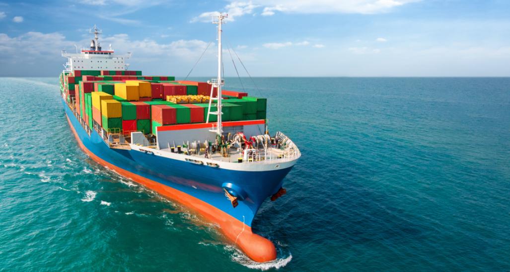 Container vessel at a cargo terminal