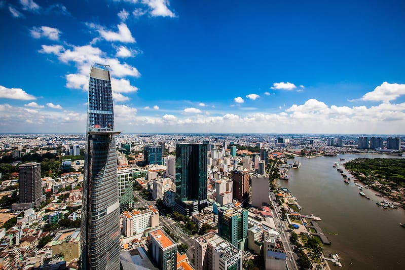 Ho Chi Minh City skyline under a clear daytime sky
