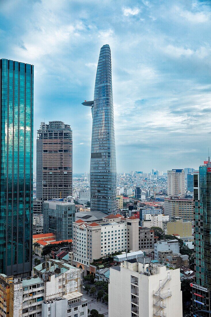 Daytime urban skyline and commercial buildings