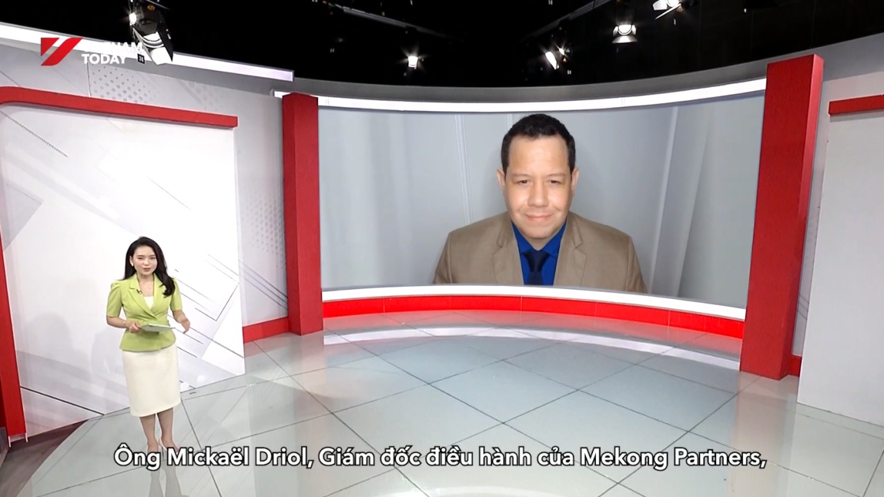 Mickaël Driol appearing with the Vietnam Today presenter on The Point