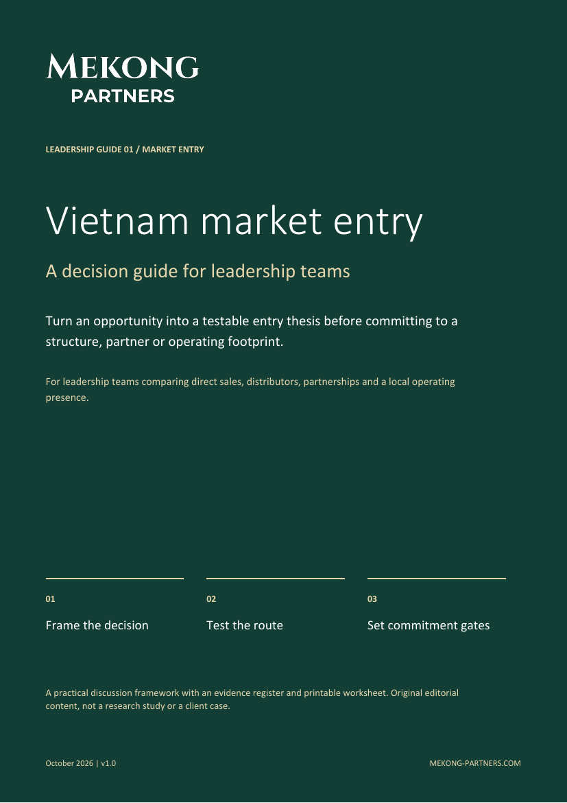 Cover of the Mekong Partners Vietnam market entry decision guide