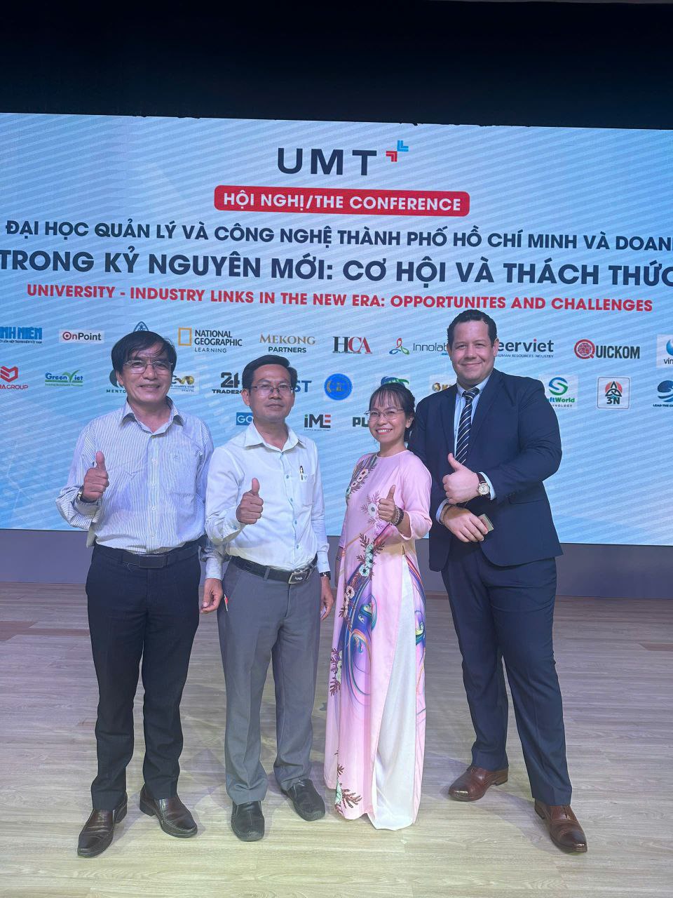 Mickaël Driol with participants at UMT’s university–industry links conference